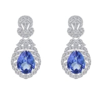 Zlaté náušnice s tanzanity a diamanty Fujita