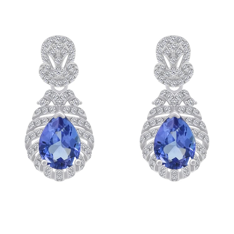 Tanzanitové zlaté náušnice