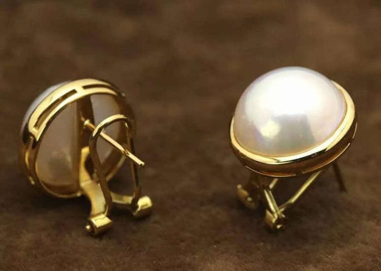 Zlaté perlové náušnice 12864