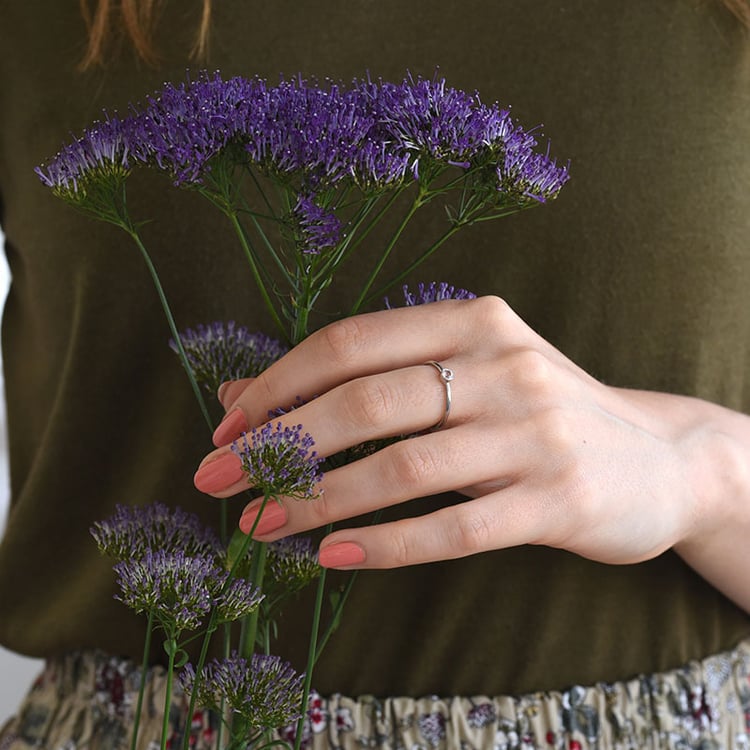 Prsten s morganitem z bílého zlata 82419