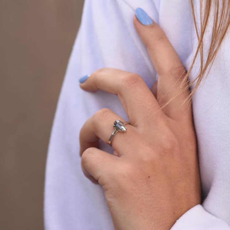 Prsten se salt'n'pepper diamantem 48689