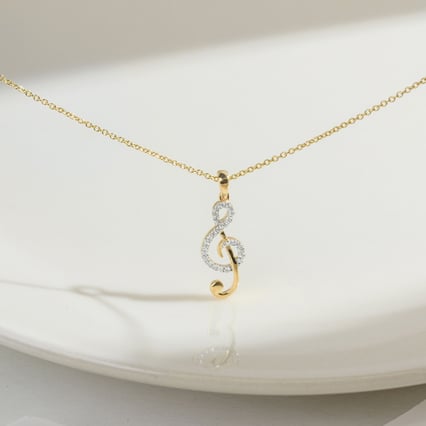 Zlatý přívěsek s diamantem ve tvaru houslového klíče Loena