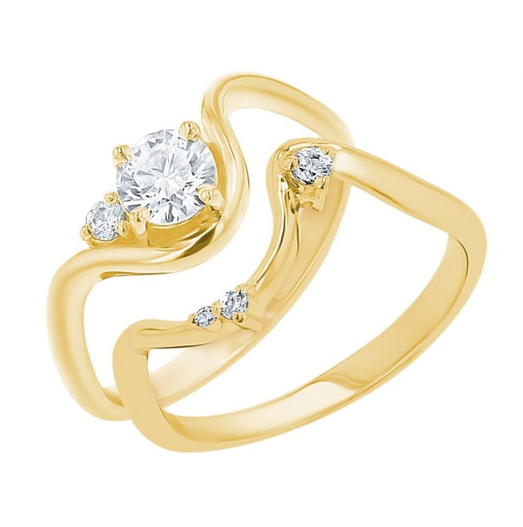 Romantický zásnubní set atypických prstýnků s diamanty 155835