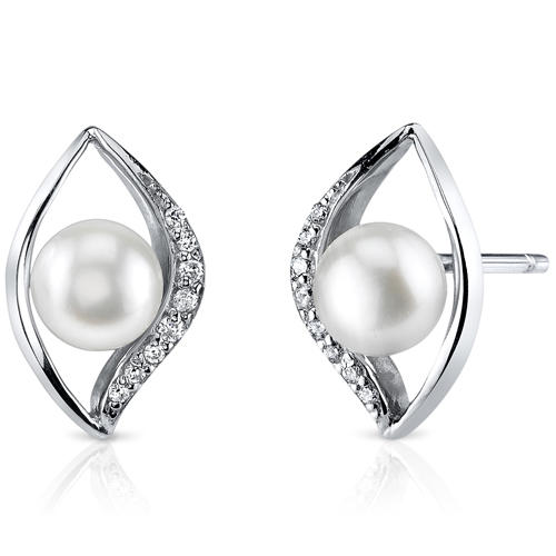 Stříbrné náušnice s perlami a zirkony