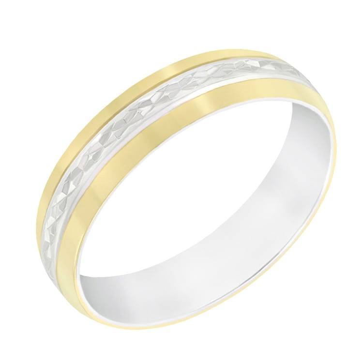 Dámský dvojbarevný snubní prsten 60627