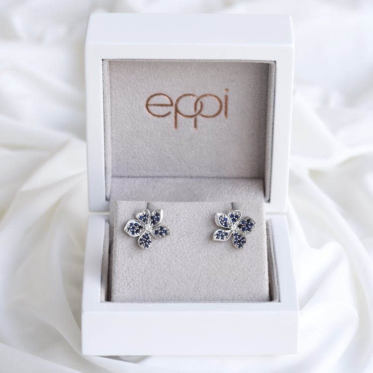 Safírové náušnice z bílého zlata 84987