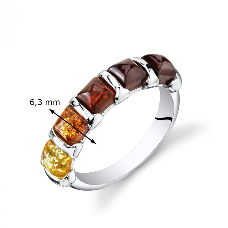 Barevný jantarový prsten 5993