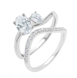 Romantický zásnubní set atypických prstýnků s diamanty Clementine