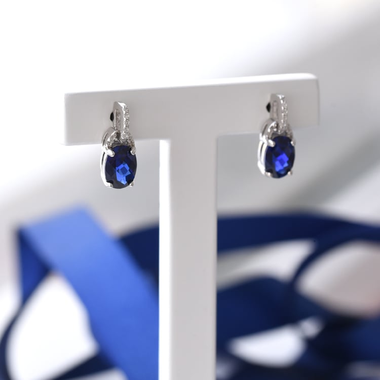 Safírové náušnice ze stříbra 78919