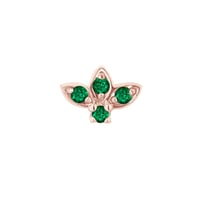 Zlatá piercing náušnice se smaragdy Amina