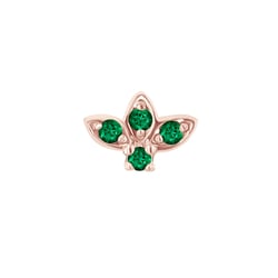 Zlatá piercing náušnice se smaragdy Amina