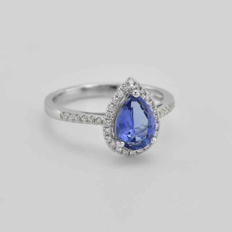 Tanzanitový prsten s diamanty 8402