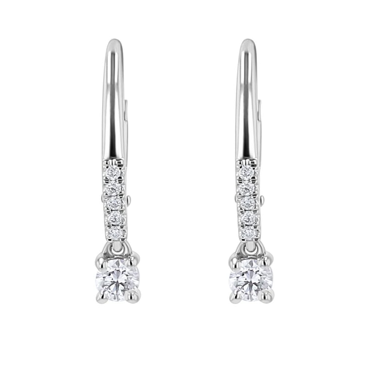 Stříbrné visací náušnice s lab-grown diamanty