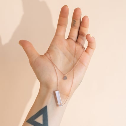 Set stříbrného přívěsku a náhrdelníku pro dva Bianca