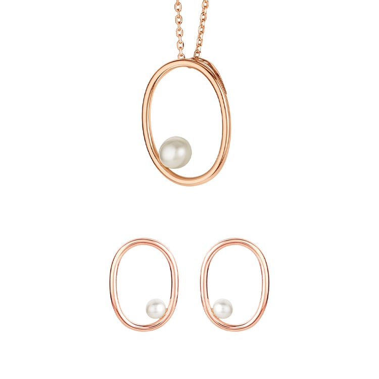 Pozlacený set perlových šperků Stacie