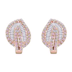 Náušnice ve tvaru lístků plné diamantů Priett