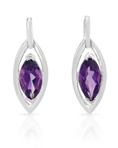 Náušnice s ametysty ze stříbra