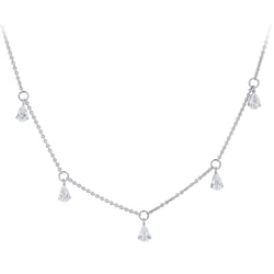 Náhrdelník ze zlata s pear přírodními diamanty Praveen