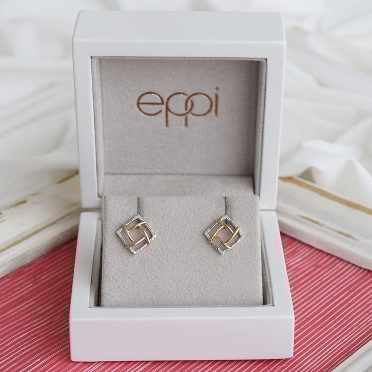 Zlaté diamantové náušnice 93434