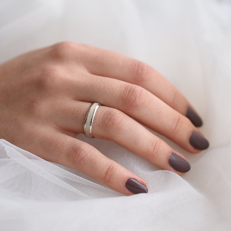 Dámský prsten s opálovou výplní 63342