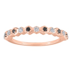 Half-eternity prsten ze zlata s černými a bílými lab-grown diamanty Tariq