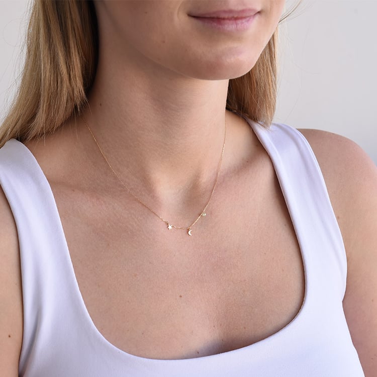 Romantický náhrdelník s diamantem 87061