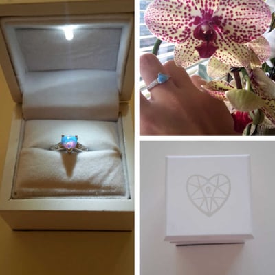 Stříbrný prsten se srdíčkovým opálem