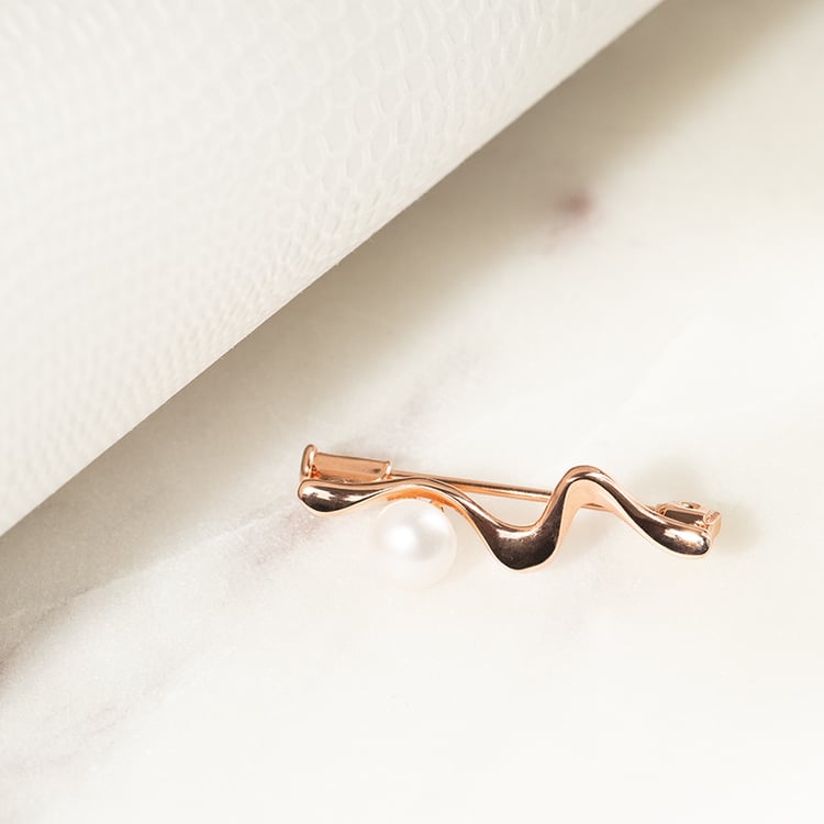 Pozlacená brož s perlou Mirabella 132486