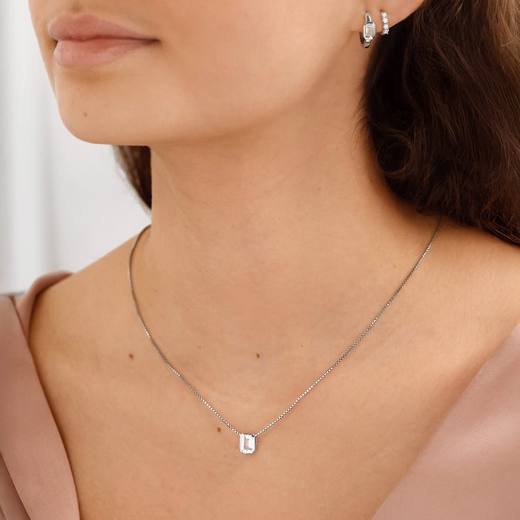 Stříbrný pozlacený přívěsek bílým topazem Brecken 153214