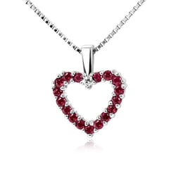 Zlaté srdíčko s rubíny a diamantem Edriah