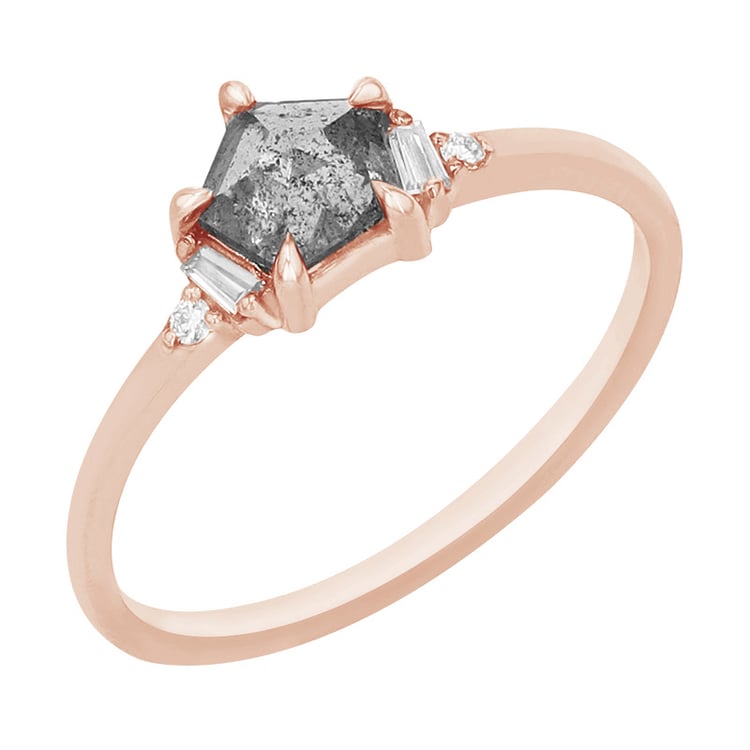 Salt and pepper diamant v dokonalém zlatém prstenu Stefan 97516