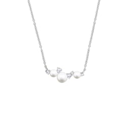 Stříbrný perlový náhrdelník s bílými topazy Tahira