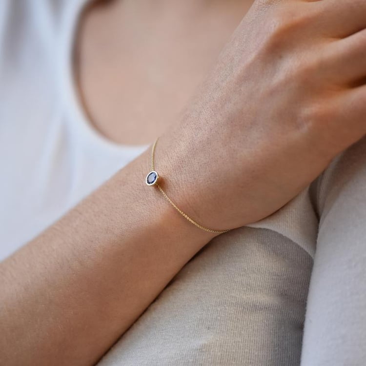 Stříbrný náramek s tanzanitem Arleth 103209