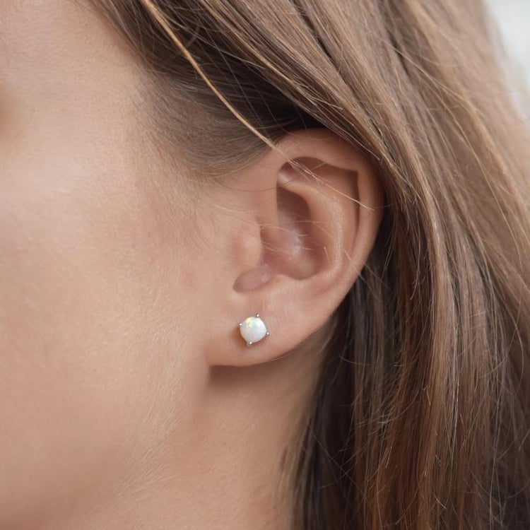 Náušnice sbílými opály 17485