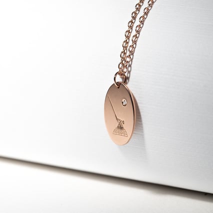 Personalizovaný stříbrný přívěsek s diamantem Metronome