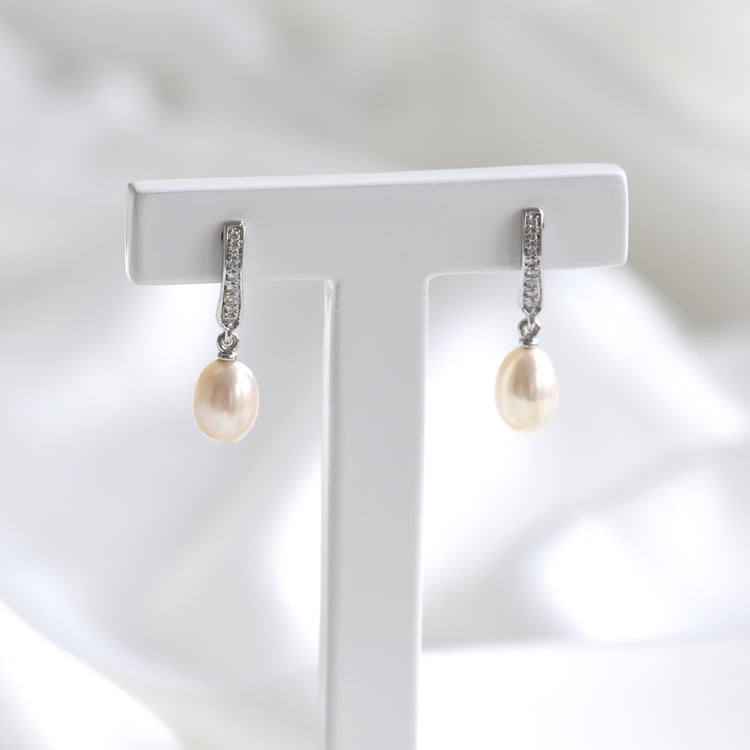 Perlové náušnice ze zlata s diamanty 78644