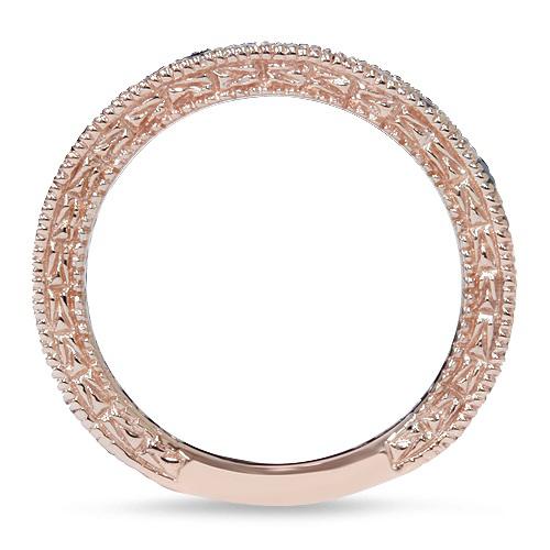 Prsten z růžového zlata s černými a bílými diamanty 2680