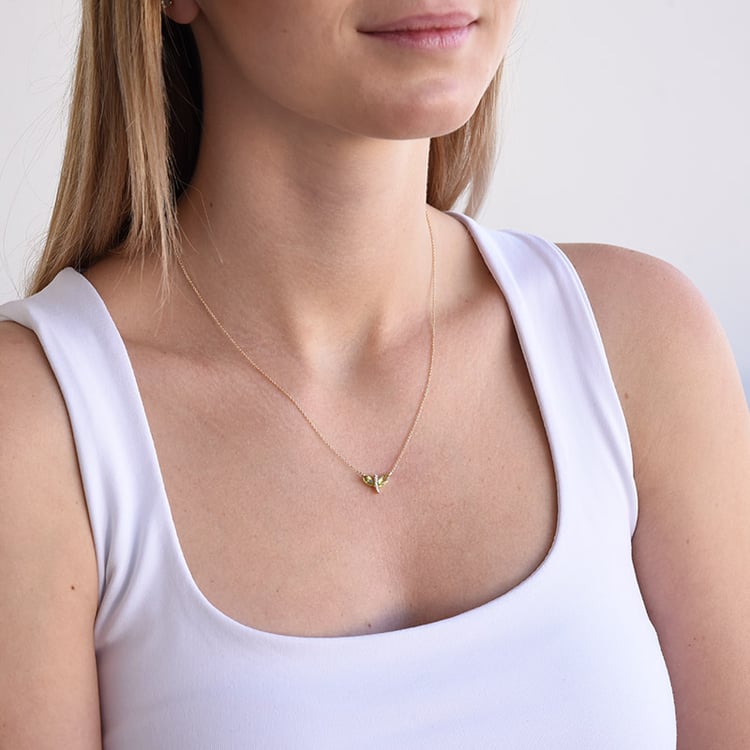 náhrdelník se zelenými ametysty a diamanty 87074