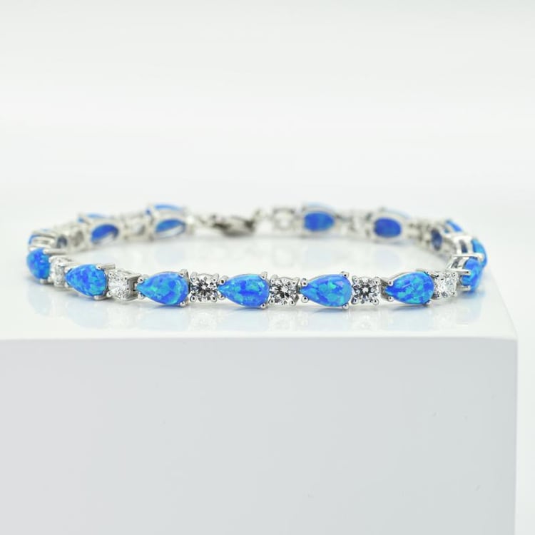 Stříbrný opálový náramek 11578