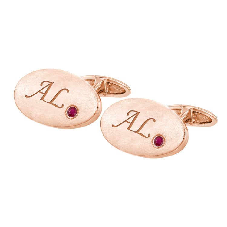 Manžetové knoflíčky s rubíny 31615