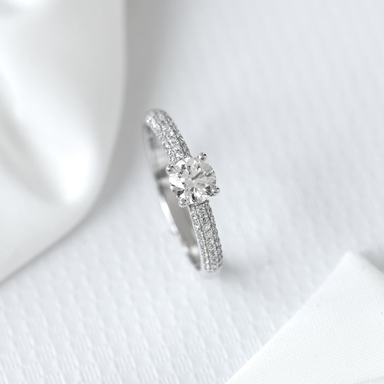 Zlatý zásnubní prsten s 0.30 ct GIA certifikovaným diamanty Kristen 125647