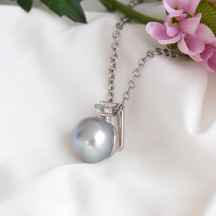 Náhrdelník s perlou a zirkonem 83459