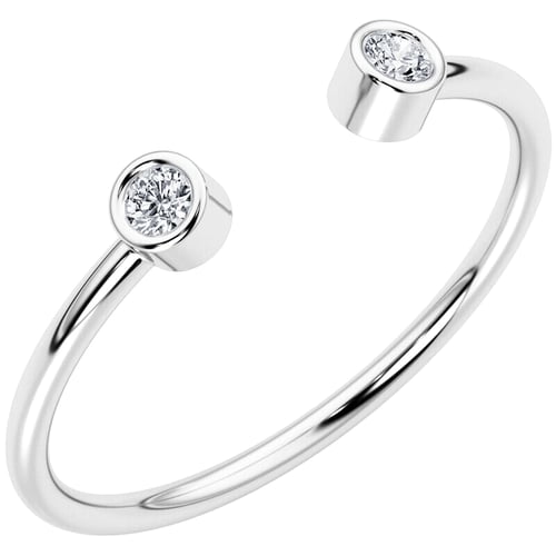 Prsten s neuzavřenou obroučkou a lab-grown diamanty Orion