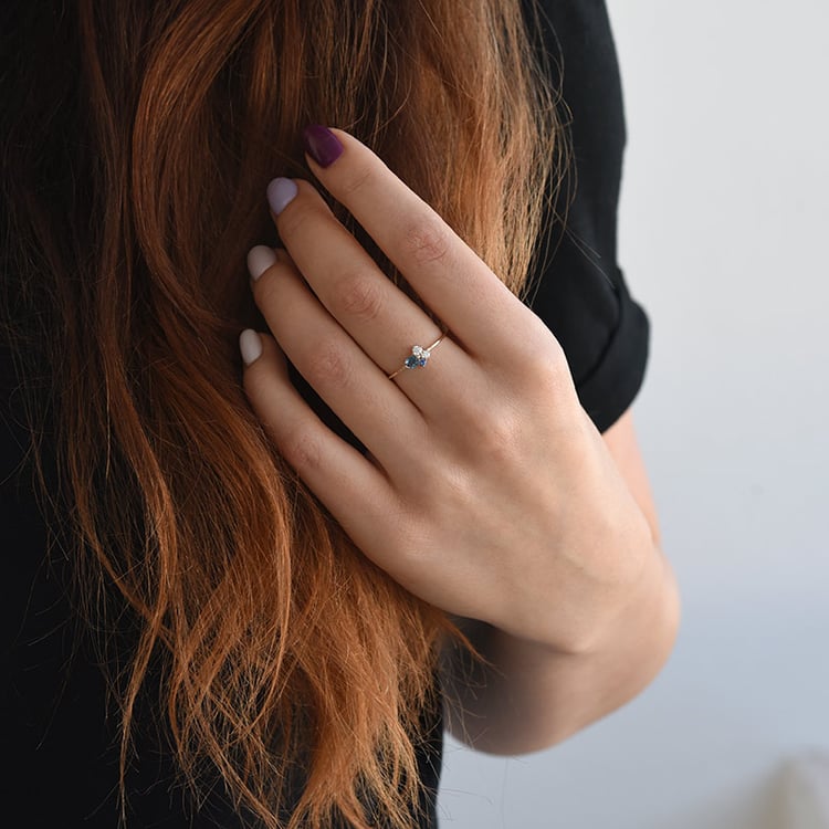 Zlatý cluster prsten s topazem 67382