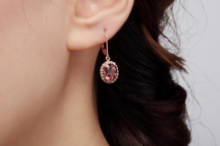 Visací turmalínové náušnice s diamanty 4920