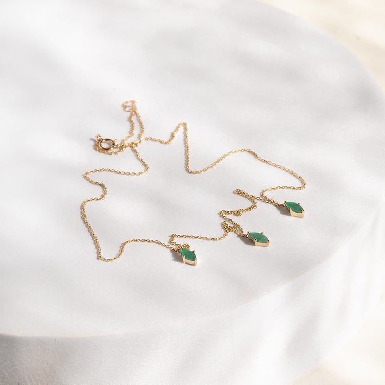 Zlatý náhrdelník s brazilskými smaragdy 142721