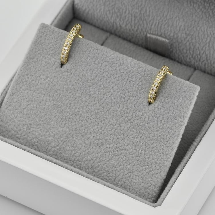 Stříbrné elegantní kruhové náušnice s lab-grown diamanty Gomati 104006