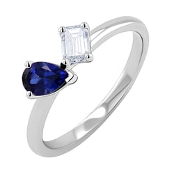 Prsten Toi et Moi s lab-grown diamantem a safírem Maite