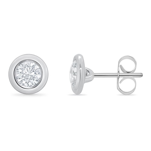 Bezel diamantové náušnice Pavline
