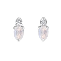 Zlaté cluster náušnice s měsíčními kameny a diamanty Herve